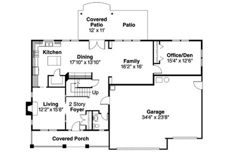 Home Plan - Floor Plan - Main Floor for Craftsman House Plan #124-712 - 4 bed, 2.5 bath