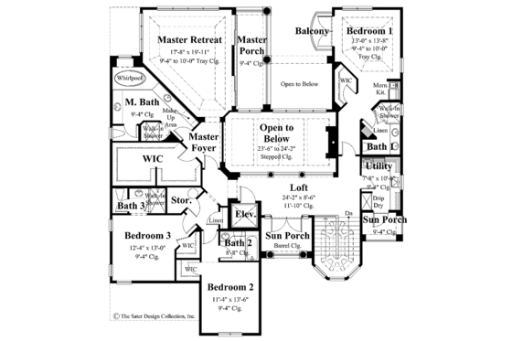 Floor Plan - Upper Floor for Country House Plan #930-281 - 5 bed, 5.5 bath