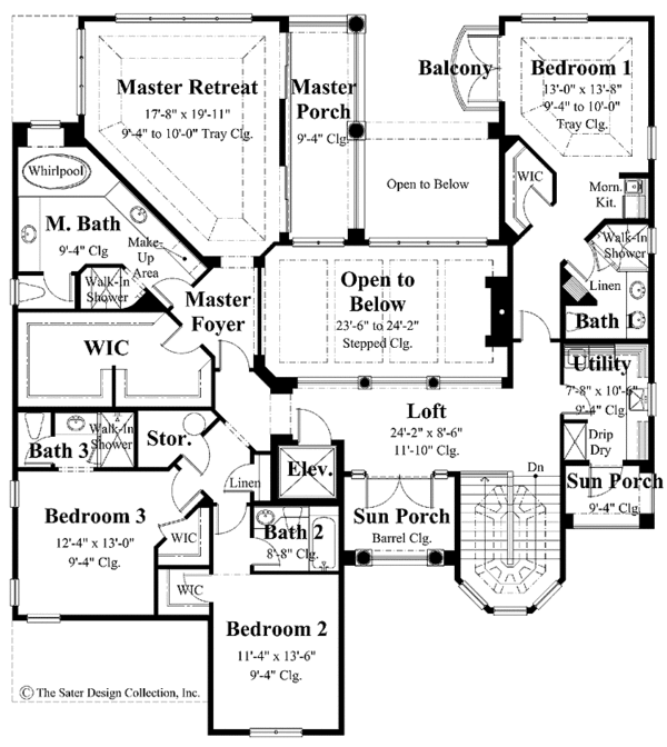 House Blueprint - Country Floor Plan - Upper Floor Plan #930-281
