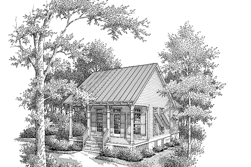 House Design - Exterior - Front Elevation 3 for Traditional House Plan #45-421 - 1 bed, 1 bath