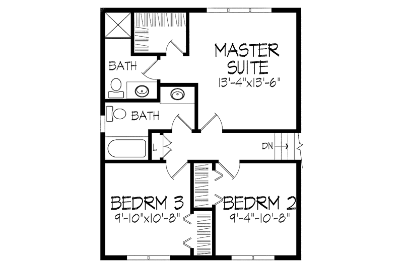 Dream House Plan - Floor Plan - Upper Floor for Craftsman House Plan #51-694 - 3 bed, 2.5 bath