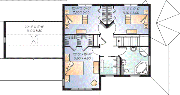 Architectural House Design - Country Floor Plan - Upper Floor Plan #23-622