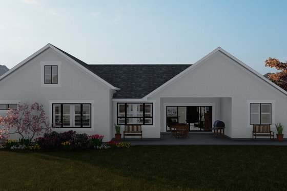Exterior - Rear Elevation for Traditional House Plan #1060-59 - 3 bed, 2 bath
