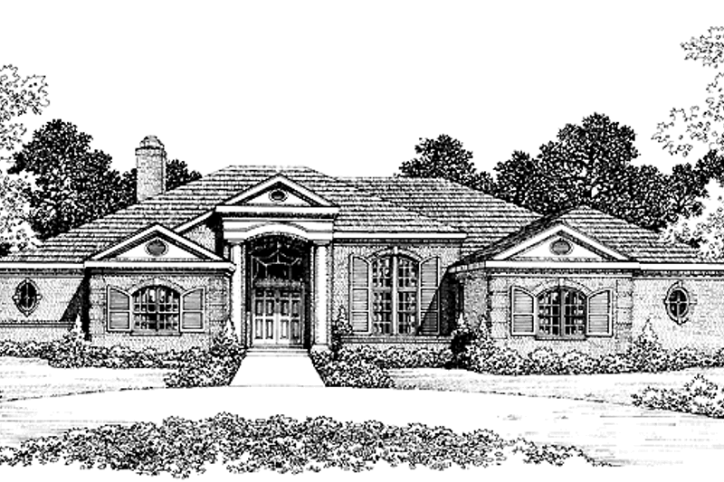 House Blueprint - Ranch Exterior - Front Elevation Plan #72-1009