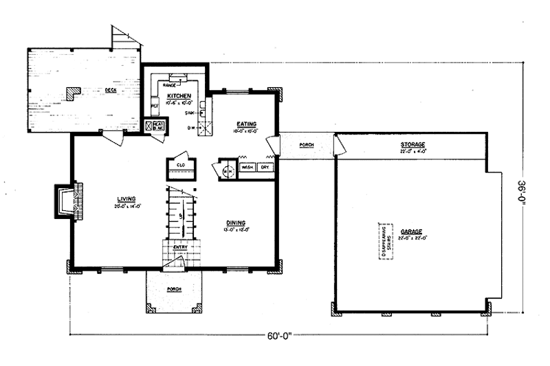 Home Plan - Floor Plan - Main Floor for European House Plan #45-531 - 3 bed, 2 bath