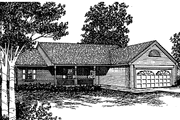 Country Style House Plan - 3 Beds 2 Baths 1205 Sq/Ft Plan #30-222 