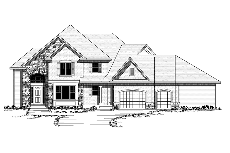 Dream House Plan - Exterior - Front Elevation 3 for European House Plan #51-638 - 2 bed, 2.5 bath