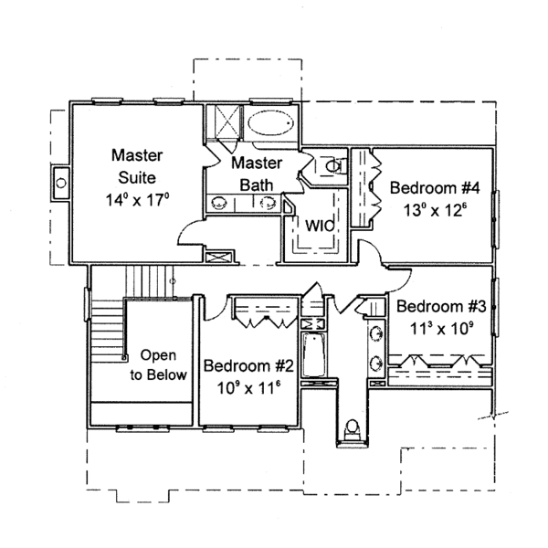 Dream House Plan - Colonial Floor Plan - Upper Floor Plan #429-256