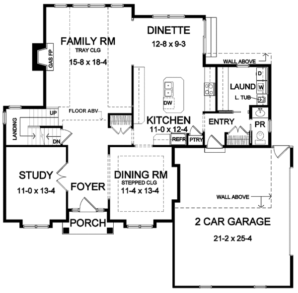 Home Plan - Traditional Floor Plan - Main Floor Plan #328-421