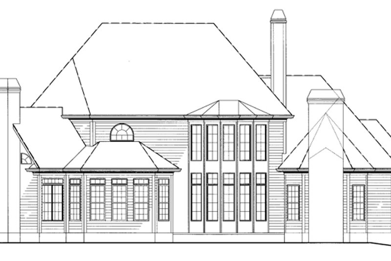 Home Plan - Exterior - Rear Elevation for Country House Plan #54-377 - 4 bed, 3.5 bath