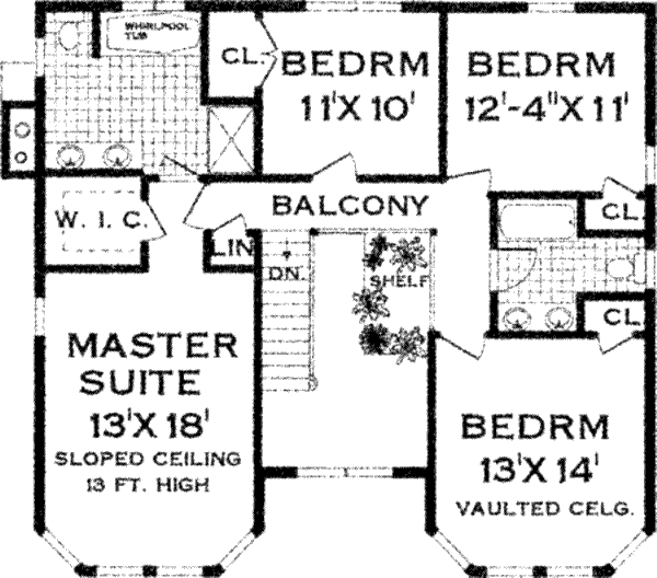 Architectural House Design - Farmhouse Floor Plan - Upper Floor Plan #3-194