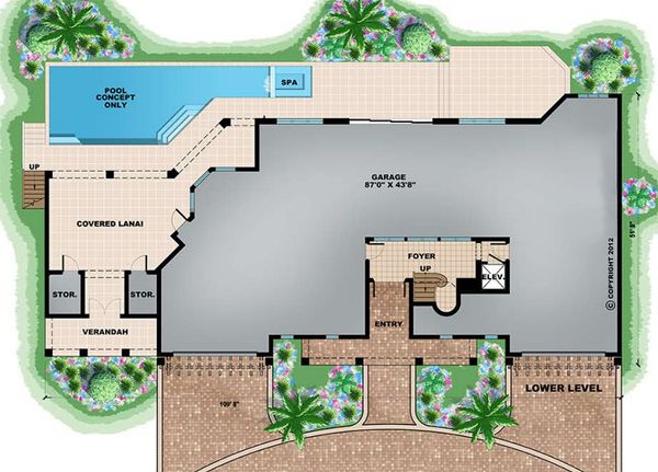 Beach Floor Plan - Lower Floor Plan #27-546