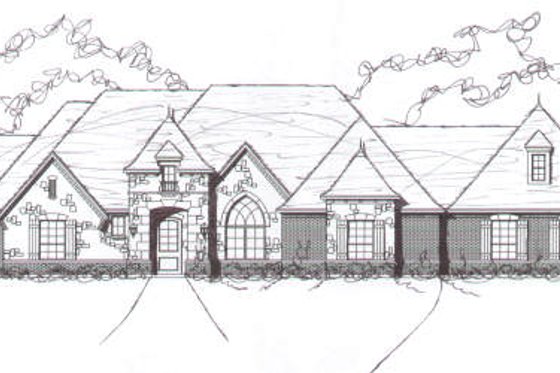 Exterior - Front Elevation for European House Plan #141-253 - 5 bed, 4 bath