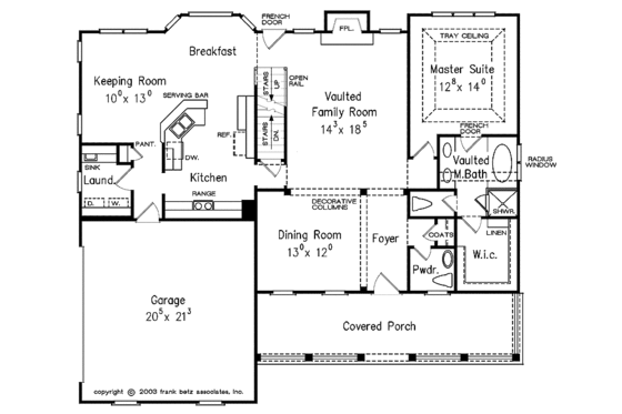 Floor Plan - Main Floor for Country House Plan #927-127 - 3 bed, 2.5 bath