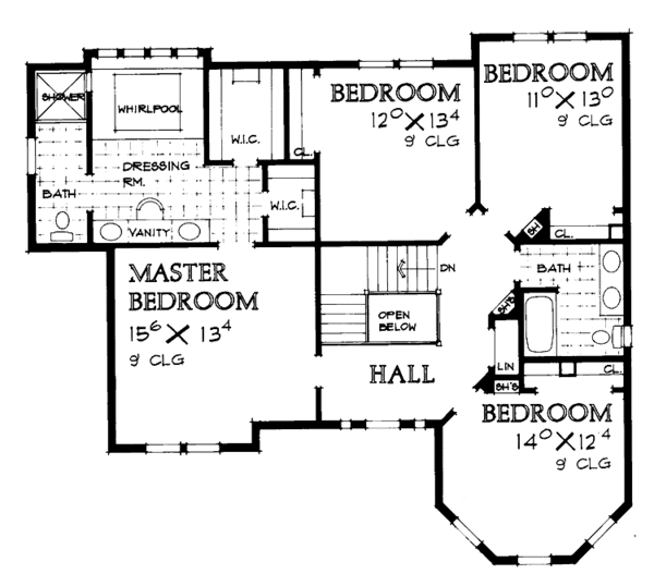 Dream House Plan - Mediterranean Floor Plan - Upper Floor Plan #72-962