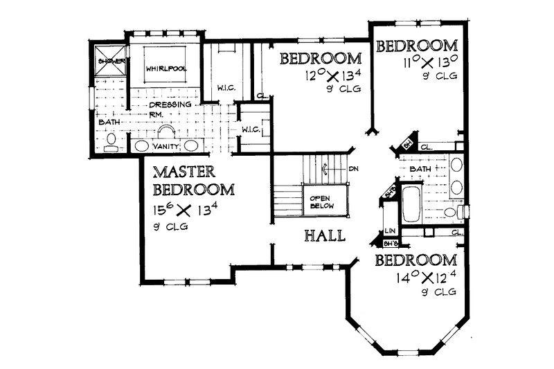 Dream House Plan - Floor Plan - Upper Floor for Mediterranean House Plan #72-962 - 4 bed, 2.5 bath