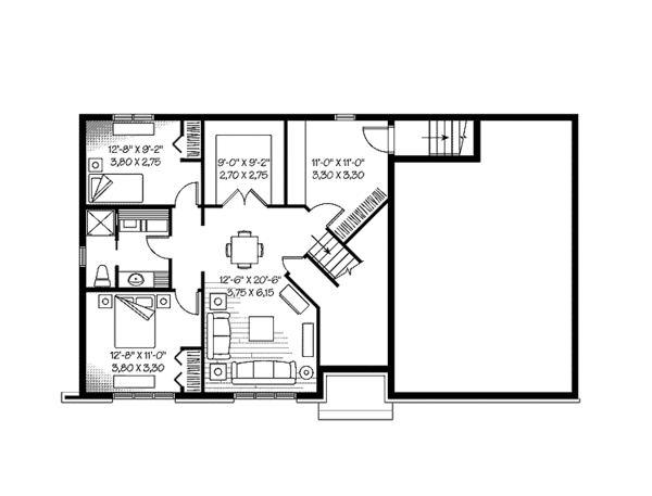 House Blueprint - Craftsman Floor Plan - Lower Floor Plan #23-2435