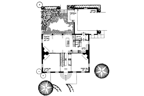 Floor Plan - Main Floor for Classical House Plan #72-810 - 3 bed, 2.5 bath
