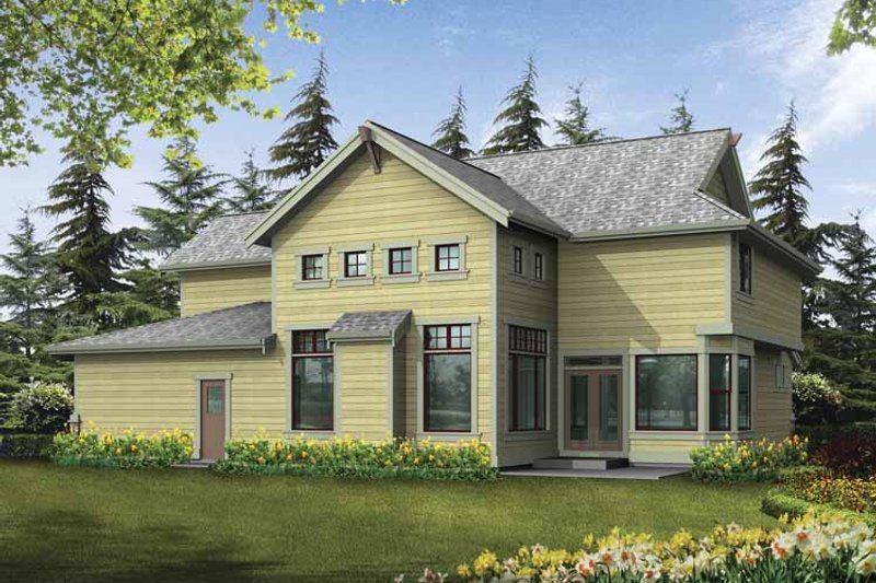Home Plan - Exterior - Rear Elevation for Craftsman House Plan #132-244 - 3 bed, 2.5 bath