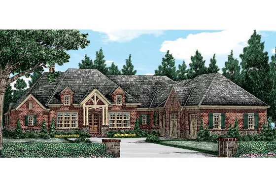 Exterior - Front Elevation 3 for European House Plan #927-401 - 4 bed, 3.5 bath