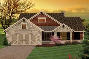 Ranch Exterior - Front Elevation Plan #70-1044