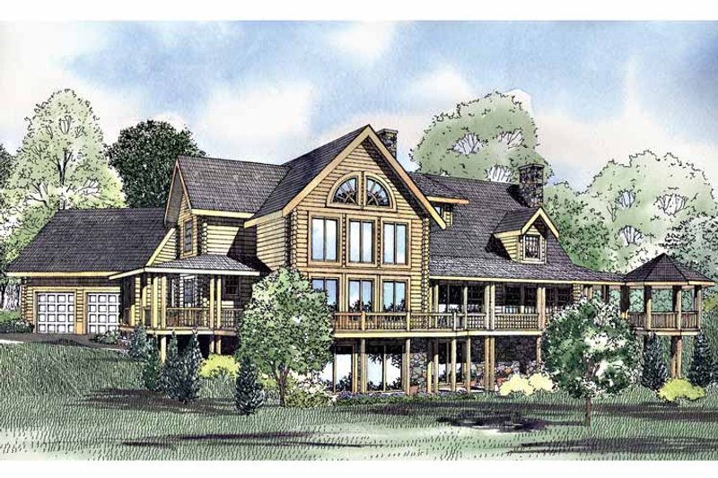 Home Plan - Exterior - Front Elevation 3 for Log House Plan #17-2940 - 3 bed, 3.5 bath