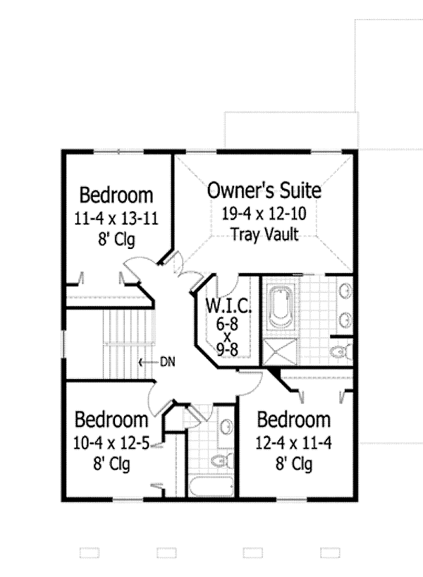 House Design - Country Floor Plan - Upper Floor Plan #51-1076