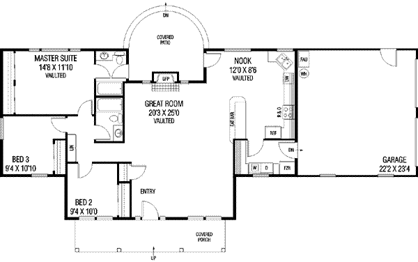 Home Plan - Ranch Floor Plan - Main Floor Plan #60-638