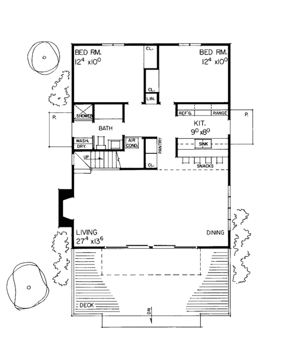 Architectural House Design - Contemporary Floor Plan - Main Floor Plan #72-542
