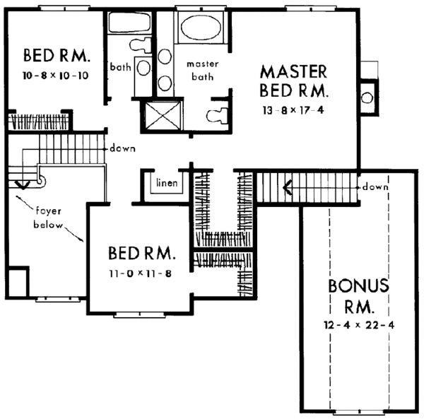 Dream House Plan - Country Floor Plan - Upper Floor Plan #929-134