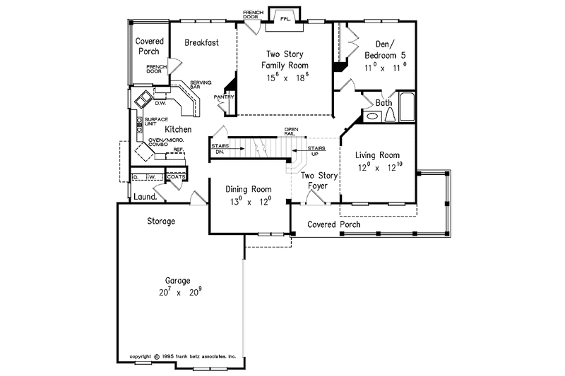 Home Plan - Floor Plan - Main Floor for Country House Plan #927-88 - 5 bed, 4 bath