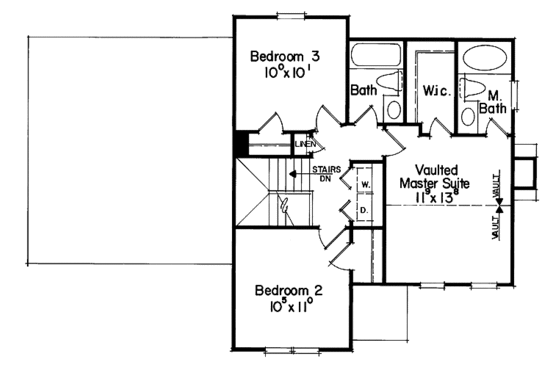 Floor Plan - Upper Floor for Colonial House Plan #927-234 - 3 bed, 2.5 bath