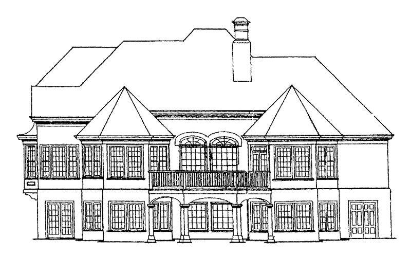 Home Plan - Exterior - Rear Elevation for Colonial House Plan #429-293 - 4 bed, 3.5 bath