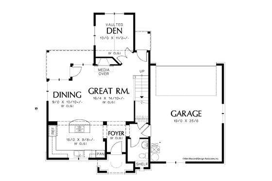Floor Plan - Main Floor for Tudor House Plan #48-871 - 3 bed, 2.5 bath