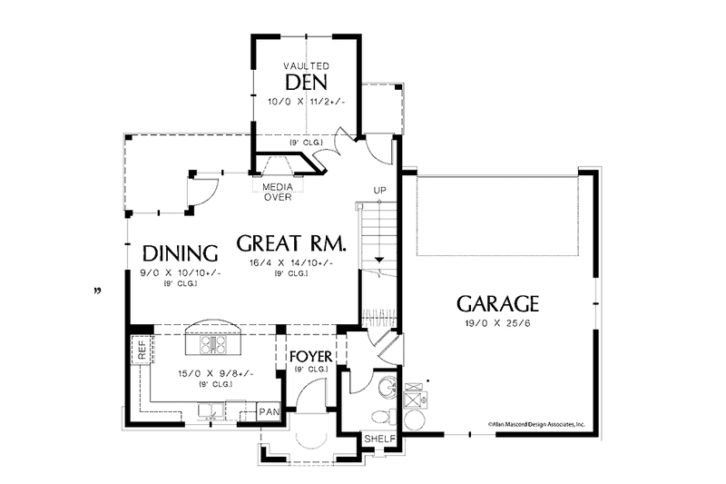 House Blueprint - Floor Plan - Main Floor for Tudor House Plan #48-871 - 3 bed, 2.5 bath