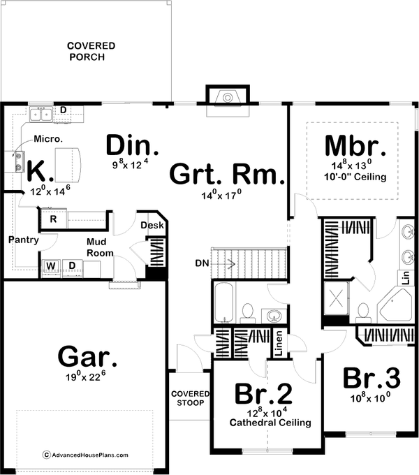 Dream House Plan - Traditional Floor Plan - Main Floor Plan #455-201