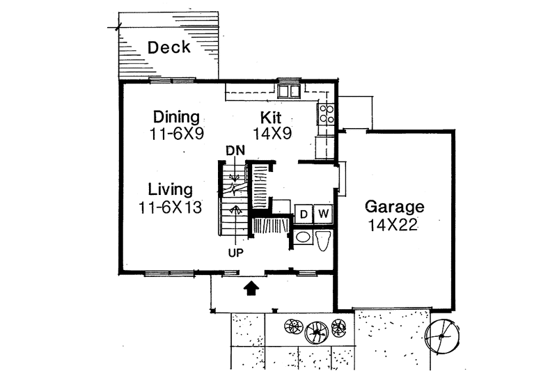 Dream House Plan - Floor Plan - Main Floor for Colonial House Plan #334-123 - 4 bed, 1.5 bath