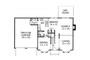 Colonial Style House Plan - 3 Beds 2.5 Baths 1660 Sq/Ft Plan #1053-34 Floor 