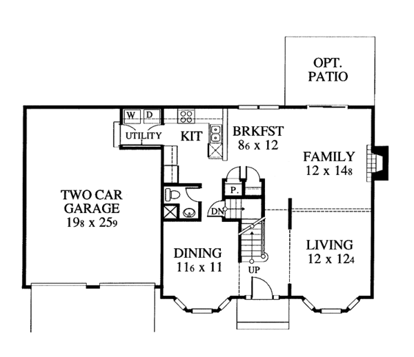 Dream House Plan - Colonial Floor Plan - Main Floor Plan #1053-34