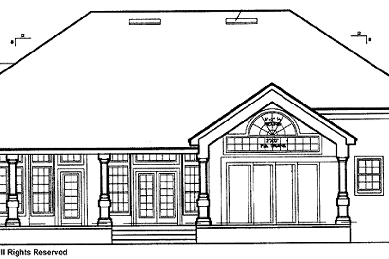House Blueprint - Exterior - Rear Elevation for Mediterranean House Plan #417-745 - 4 bed, 4 bath