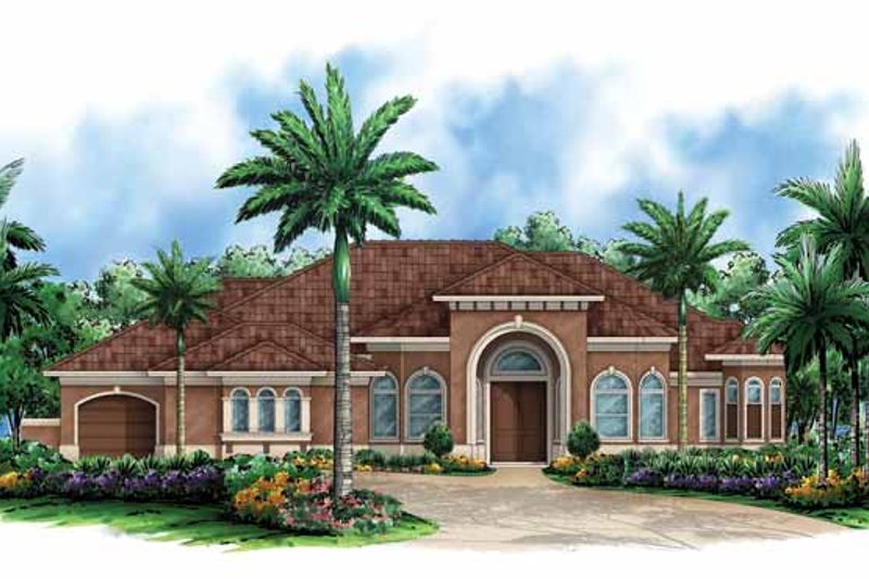 Home Plan - Mediterranean Exterior - Front Elevation Plan #1017-146