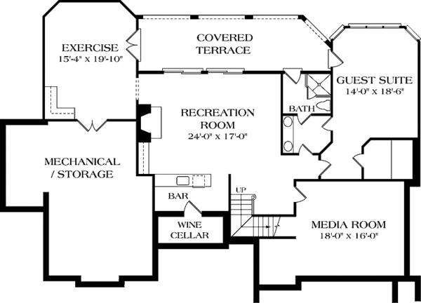 Dream House Plan - Traditional Floor Plan - Lower Floor Plan #453-565