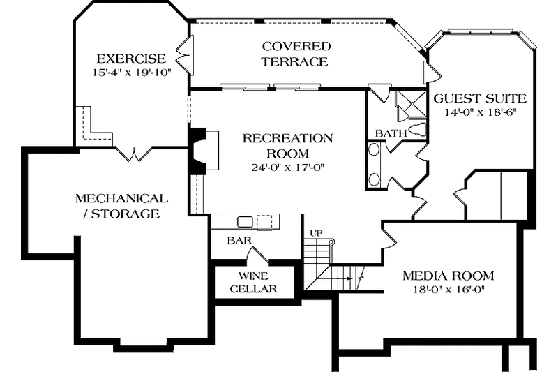 Home Plan - Floor Plan - Lower Floor for Traditional House Plan #453-565 - 4 bed, 4.5 bath