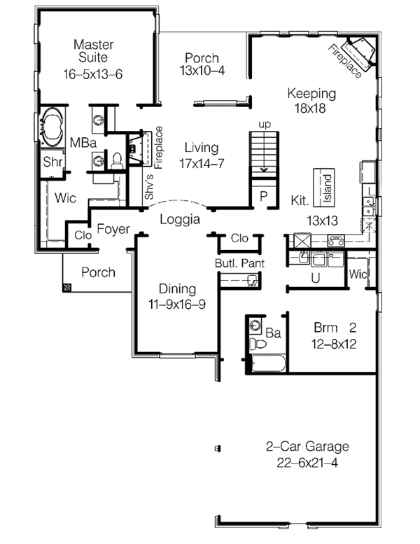 Home Plan - Country Floor Plan - Main Floor Plan #15-392