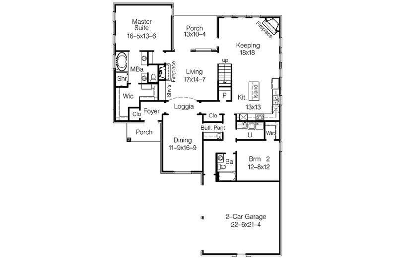 Architectural House Design - Floor Plan - Main Floor for Country House Plan #15-392 - 4 bed, 3 bath