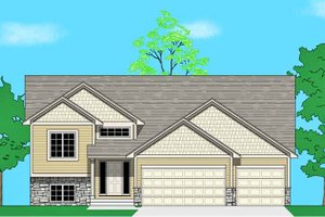 House Blueprint - Prairie Exterior - Front Elevation Plan #981-19
