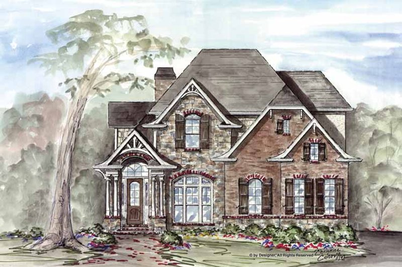 House Blueprint - Exterior - Front Elevation 3 for Craftsman House Plan #54-312 - 4 bed, 3.5 bath