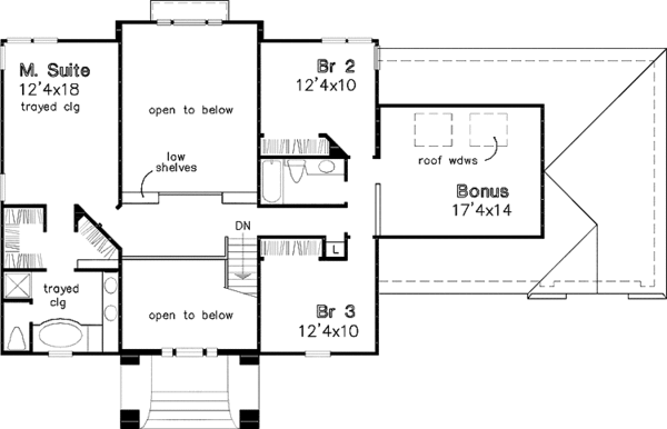 Home Plan - Classical Floor Plan - Upper Floor Plan #320-509
