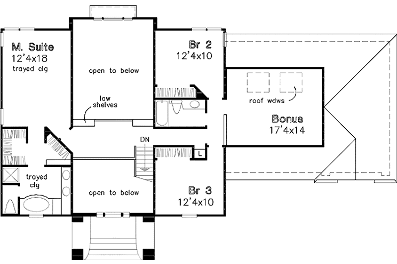 Home Plan - Floor Plan - Upper Floor for Classical House Plan #320-509 - 4 bed, 2.5 bath