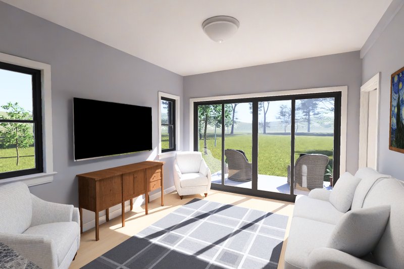 House Blueprint - Interior - Family Room for Modern House Plan #513-2481 - 2 bed, 2 bath